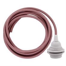 Copper cable 3 m. w/plastic lamp holder w/2 rings E27