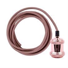 Copper cable 3 m. w/copper lamp holder E27