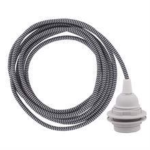 Black Snake cable 3 m. w/plastic lamp holder w/2 rings E27