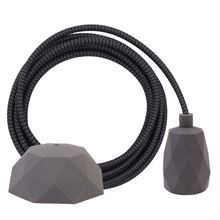 Grey Snake cable 3 m. w/dark grey Facet