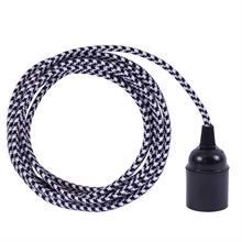 Black Pepita cable 3 m. w/bakelite lamp holder