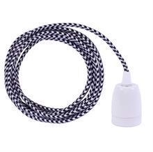 Black Pepita cable 3 m. w/white porcelain