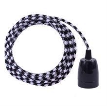 Black Square cable 3 m. w/black porcelain