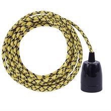 Yellow Cheque cable 3 m. w/black porcelain