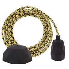 Yellow Cheque cable 3 m. w/black Facet