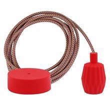 Pink Mix cable 3 m. w/red Plisse