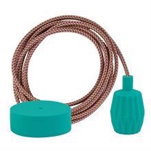 Pink Mix cable 3 m. w/turquoise Plisse