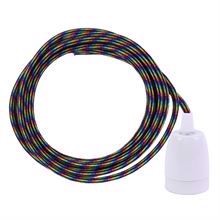 Black Multi cable 3 m. w/white porcelain