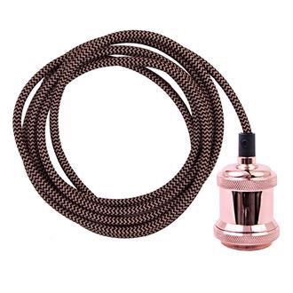Copper Snake cable 3 m. w/copper lamp holder E27