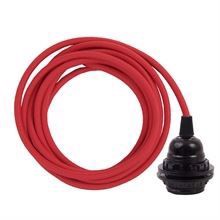 Dusty Red cable 3 m. w/bakelite lamp holder w/2 rings E27