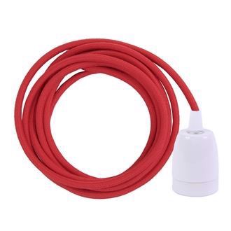 Dusty Red cable 3 m. w/white porcelain