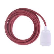 Dusty Mulberry cable 3 m. w/white porcelain
