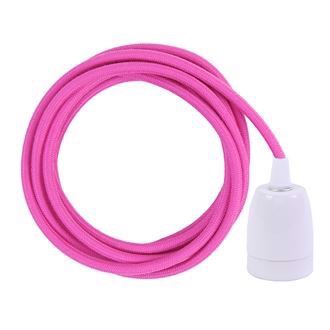 Dusty Hot pink cable 3 m. w/white porcelain