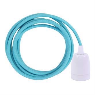 Dusty Clear blue cable 3 m. w/white porcelain