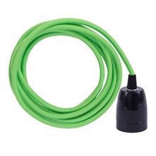 Dusty Lime green cable 3 m. w/black porcelain