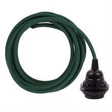 Dusty Dark green cable 3 m. w/bakelite lamp holder w/2 rings E27