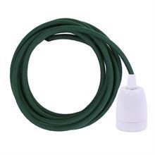 Dusty Dark green cable 3 m. w/white porcelain