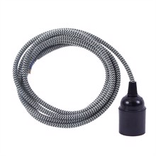 Dusty Black Snake cable 3 m. w/bakelite lamp holder