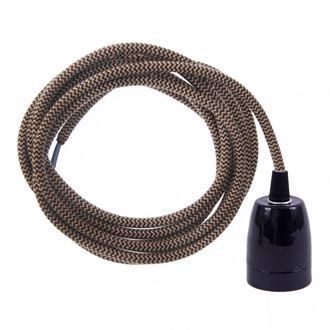 Dusty Latte Snake cable 3 m. w/black porcelain