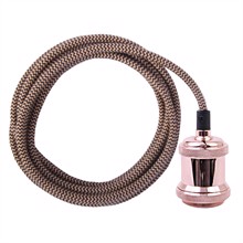 Dusty Latte Snake cable 3 m. w/copper lamp holder E27