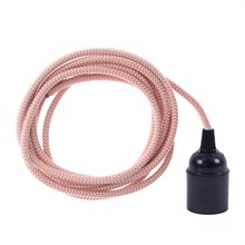 Dusty Peach Snake cable 3 m. w/bakelite lamp holder