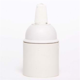 White plastic lamp holder E27