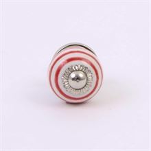 White knob w/red stripes - 10 pcs.