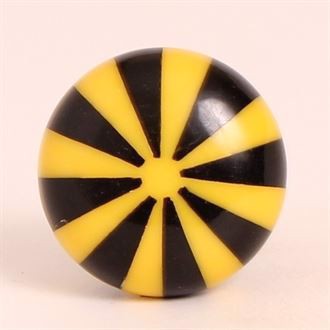Black/yellow polyresin knob
