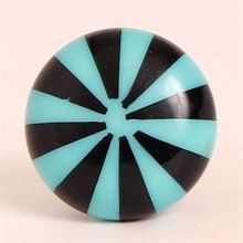 Black/turquoise polyresin knob