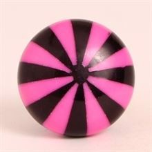 Black/pink polyresin knob