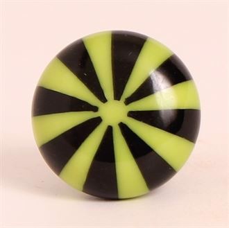 Black/lime green polyresin knob