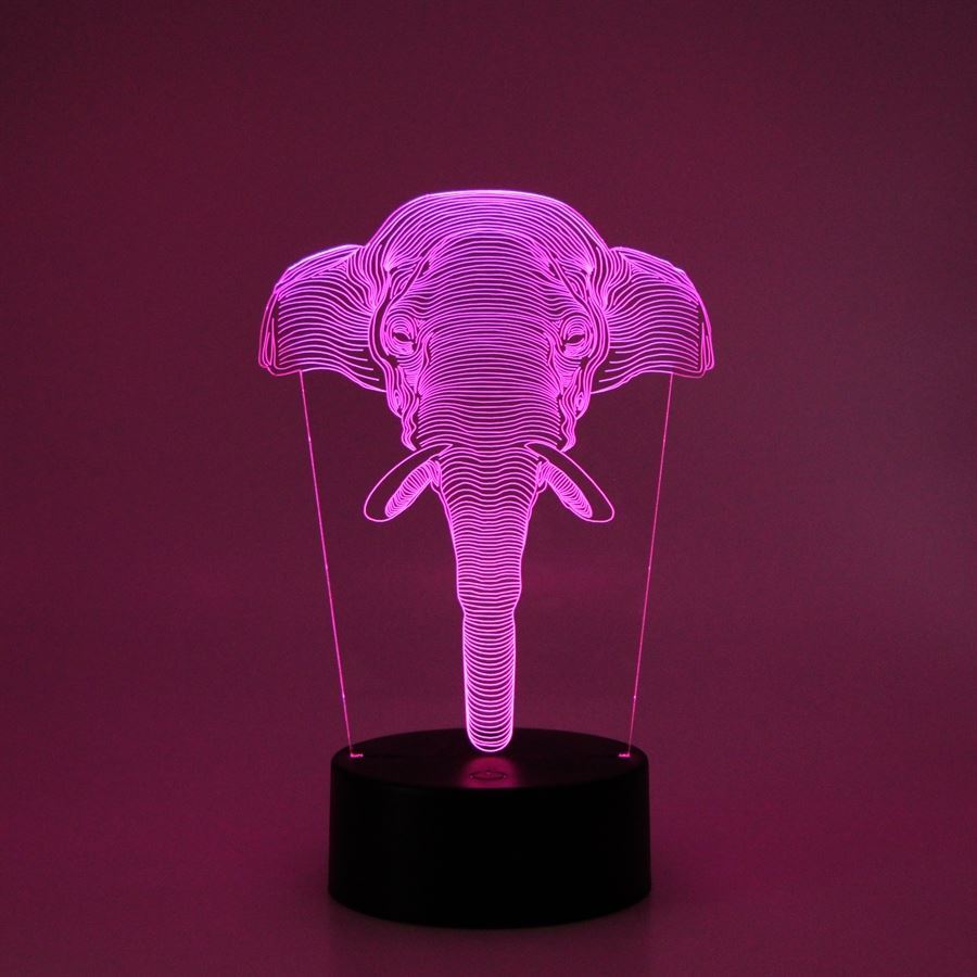 3D Night LED lamp Elephant